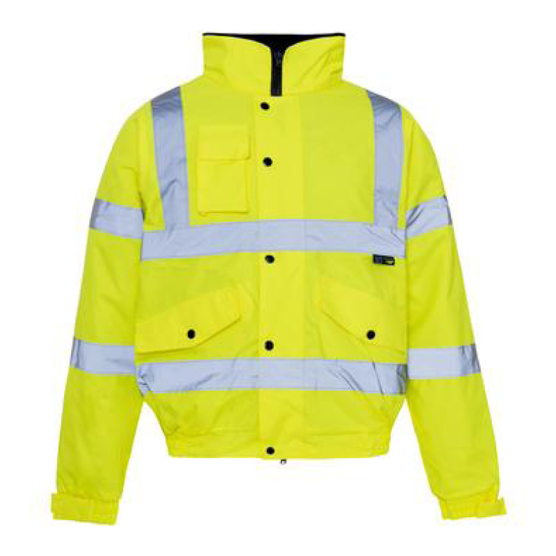 L Yellow WorkGlow® Hi-Vis Bomber Jacket   